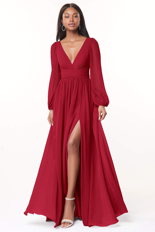 Robe manche longue mousseline - Robe Addict