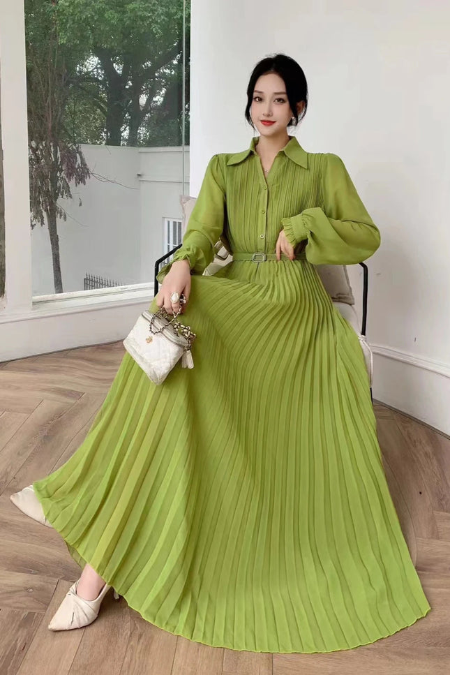 Robe longue manche longue mousseline - Robe Addict