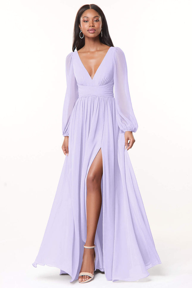 Robe manche longue mousseline - Robe Addict