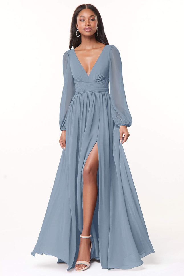 Robe manche longue mousseline - Robe Addict
