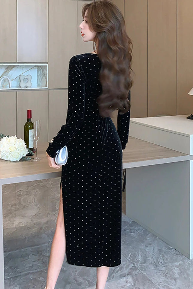 Robe noir avec strass - Robe Addict