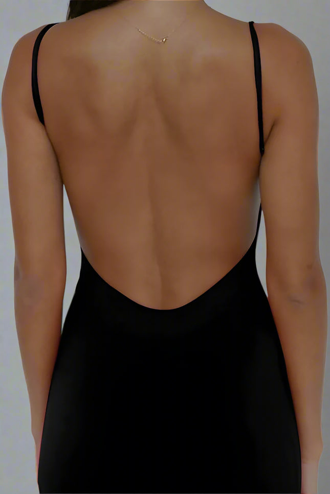 Robe noir moulante longue - Robe Addict
