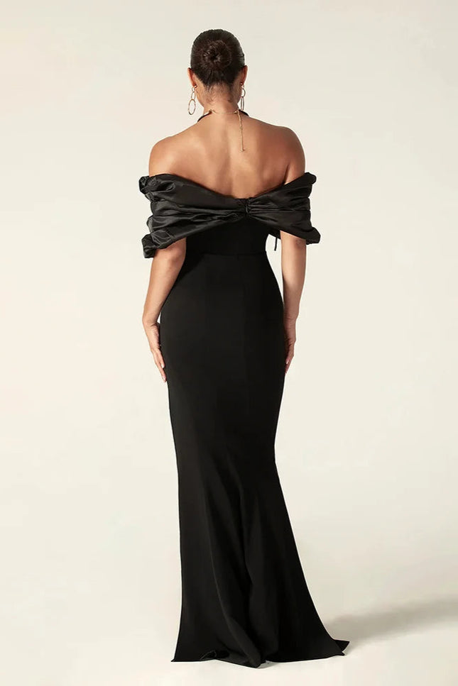 Robe noir avec fente - Robe Addict