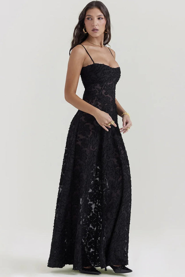 Robe noir broderie - Robe Addict