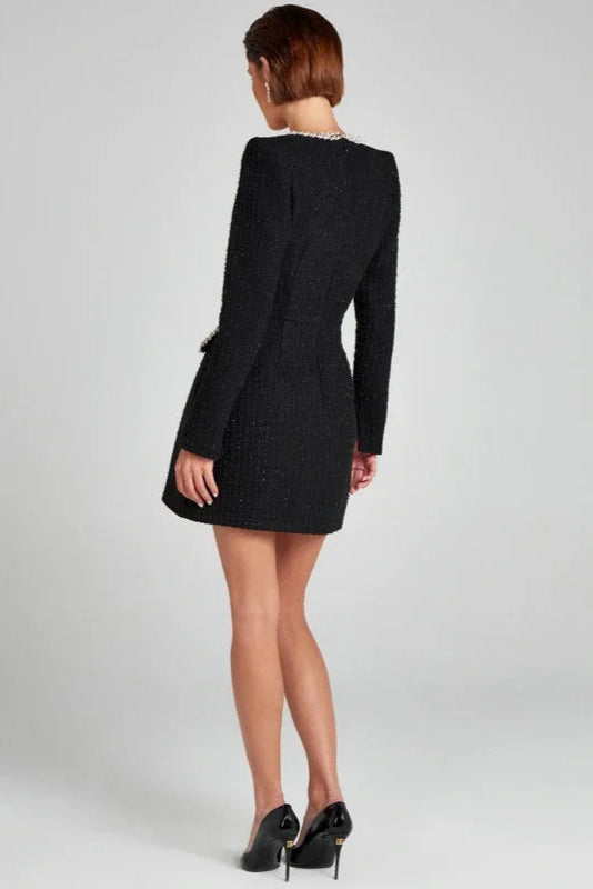 Robe noire col carré - Robe Addict