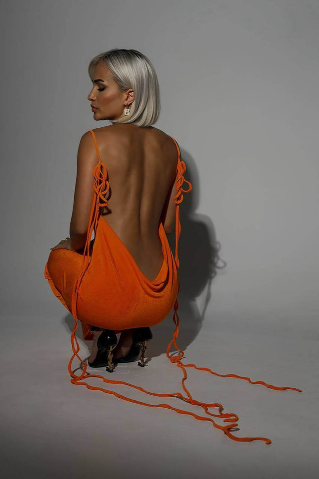 Robe orange dos nu - Robe Addict