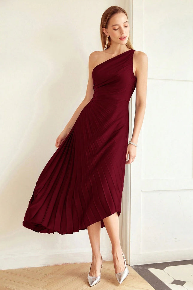 Robe plissée asymétrique - Robe Addict