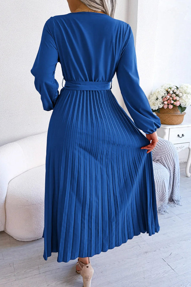 Robe plissee bleue - Robe Addict