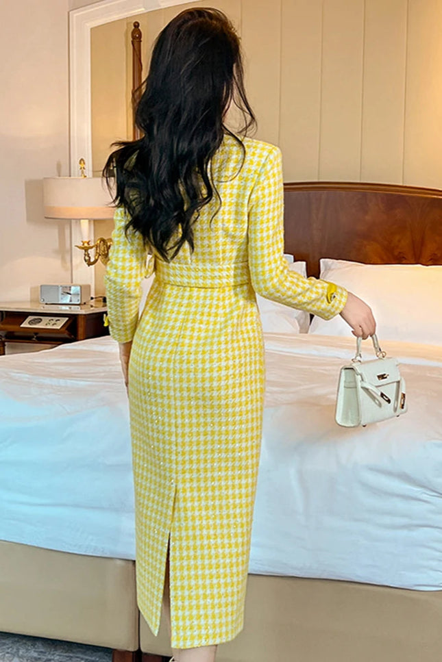 Robe portefeuille jaune - Robe Addict