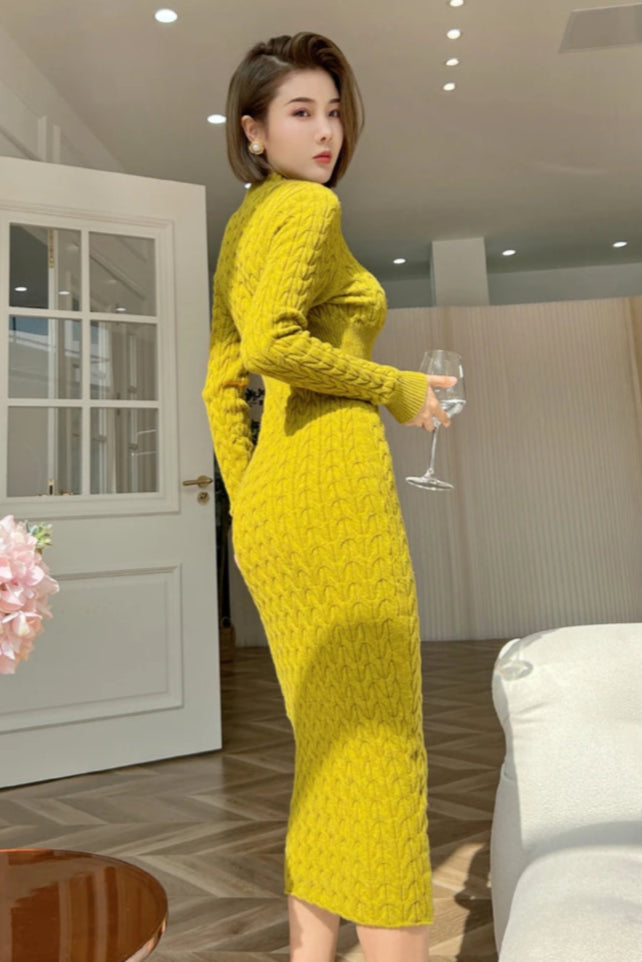 Robe pull moutarde - Robe Addict