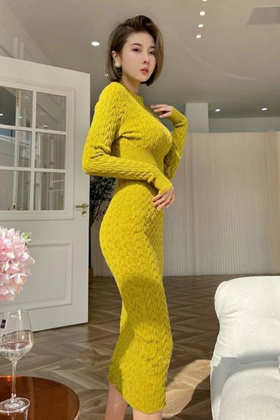 Robe pull moutarde - Robe Addict