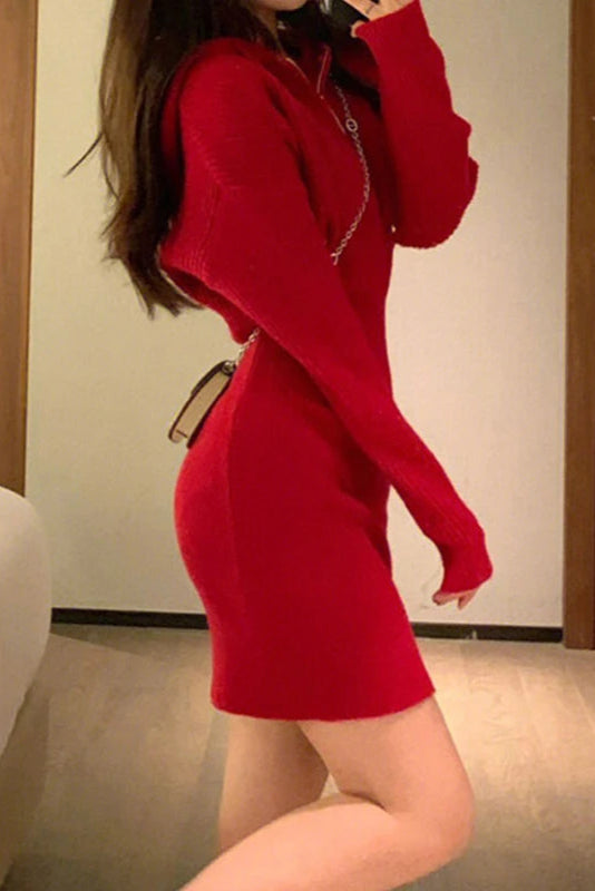 Robe pull rouge - Robe Addict