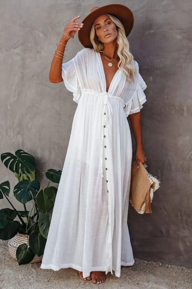Robe blanche bohème - Robe Addict