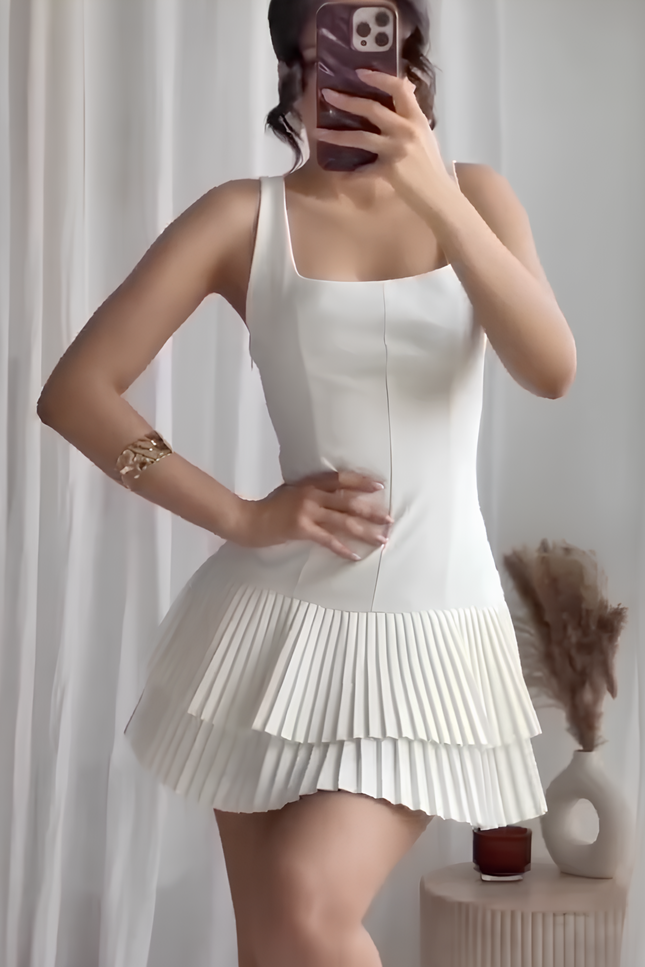 Robe blanche droite courte - Robe Addict