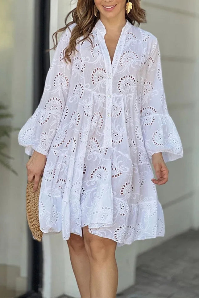 Robe blanche en broderie anglaise - Robe Addict