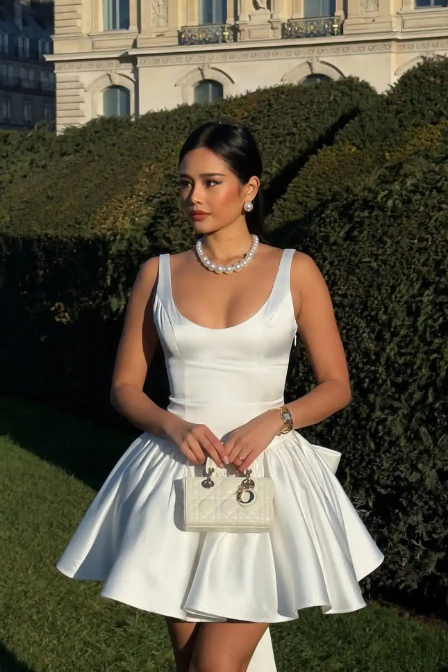 Robe blanche noeud dos - Robe Addict