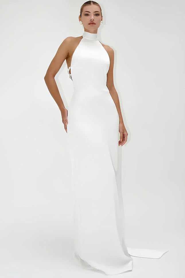 Robe blanche perlée - Robe Addict