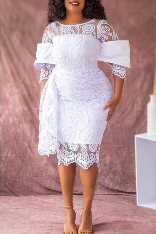 Robe blanche pour femme ronde - Robe Addict