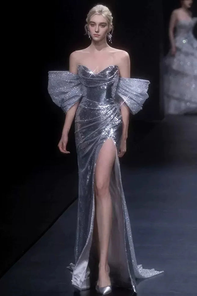 Robe bustier argenté - Robe Addict