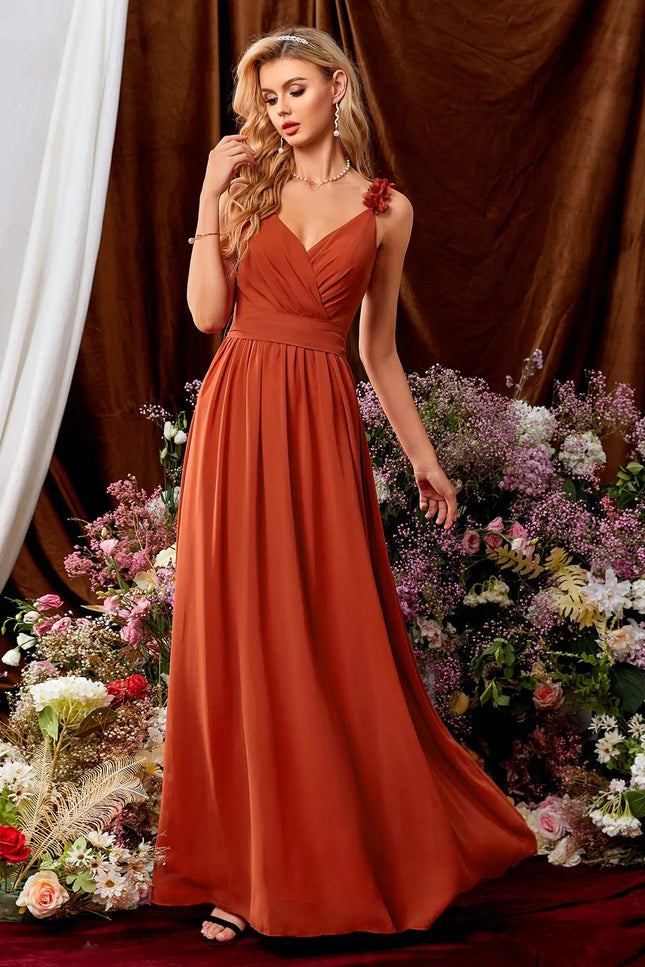 Robe ceremonie femme terracotta - Robe Addict