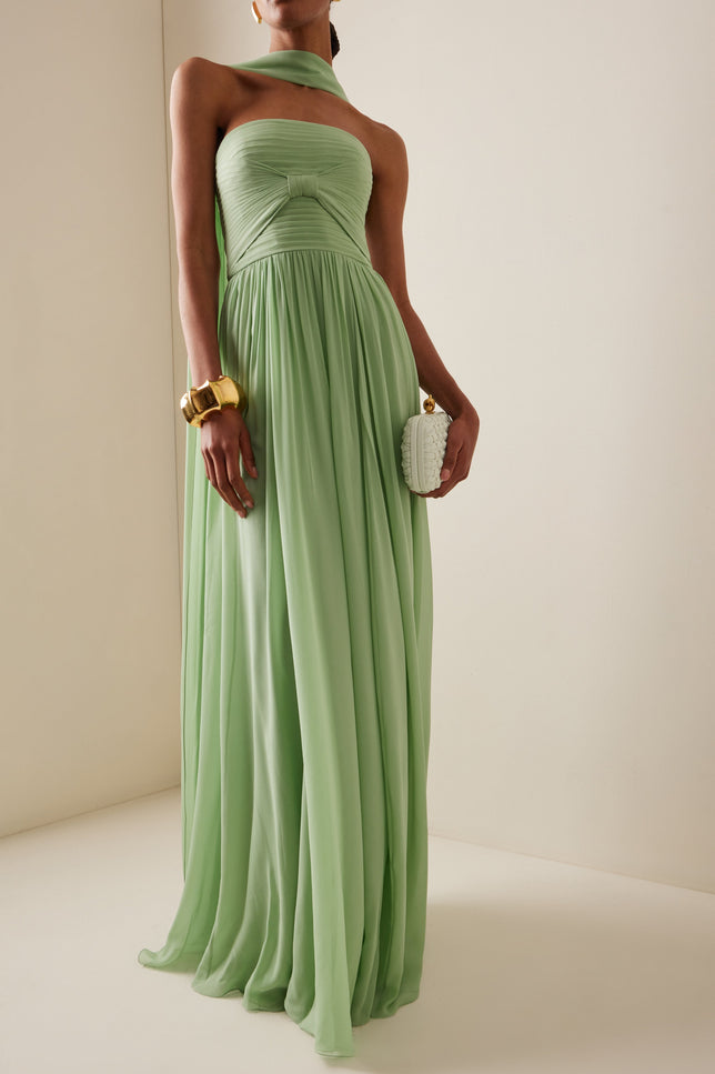Robe ceremonie femme vert sauge - Robe Addict
