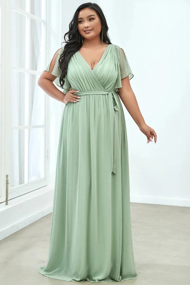 Robe ceremonie vert amande - Robe Addict