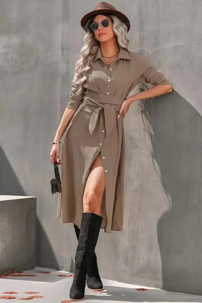 Robe chemise ceinturée - Robe Addict