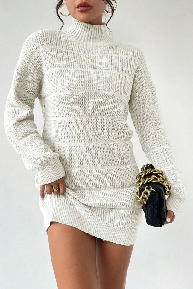 Robe col roulé blanche - Robe Addict