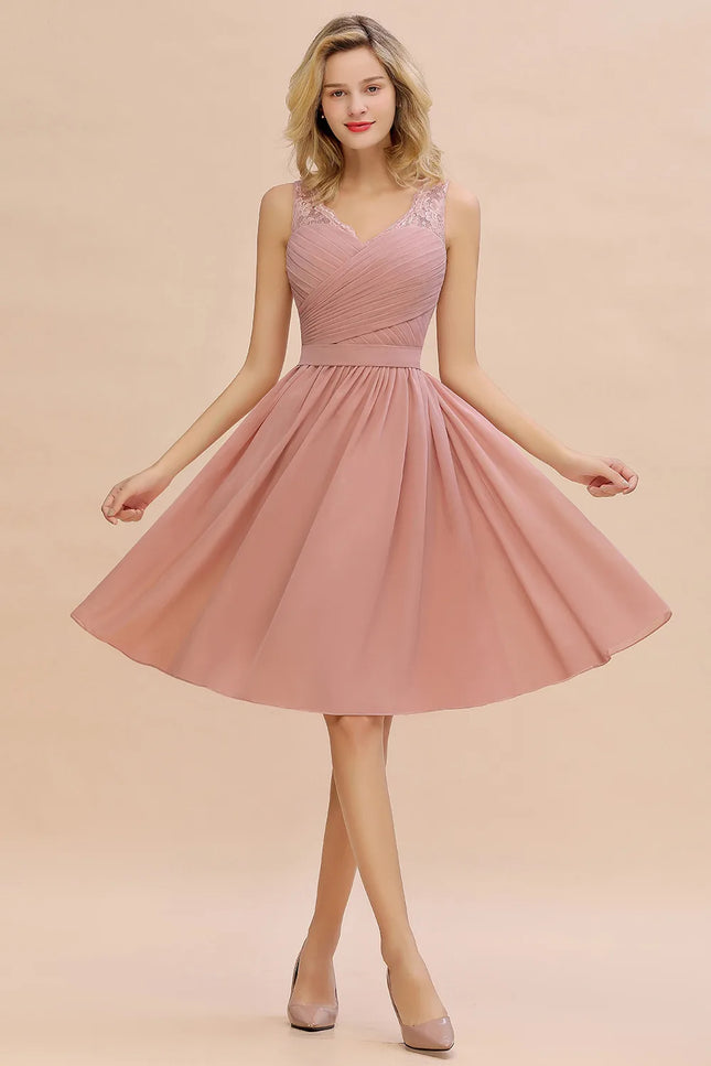 Robe courte rose poudré - Robe Addict