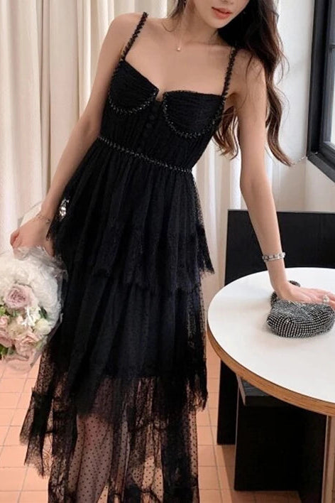 Robe courte voile long transparent - Robe Addict