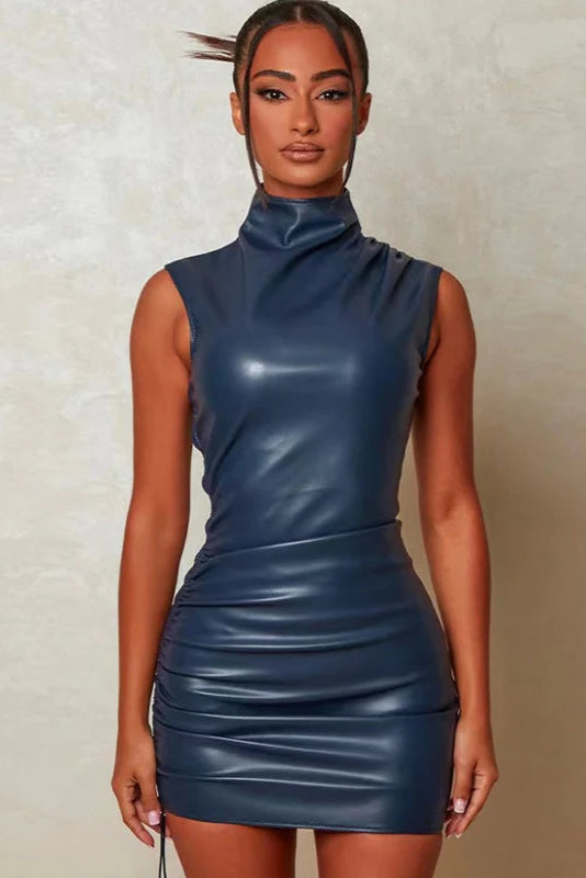 Robe cuir bleue - Robe Addict