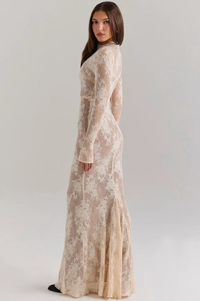 Robe de soirée blanche dentelle - Robe Addict