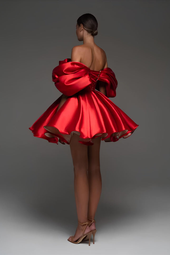 Robe de soirée rouge princesse - Robe Addict