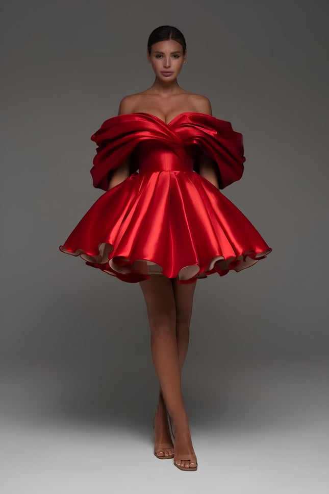 Robe de soirée rouge princesse - Robe Addict