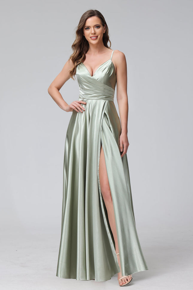 Robe de soirée vert sauge - Robe Addict