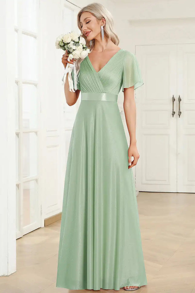 Robe demoiselle d'honneur vert amande - Robe Addict