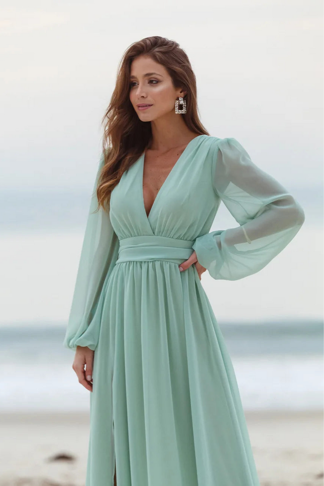 Robe demoiselle d'honneur vert eau - Robe Addict