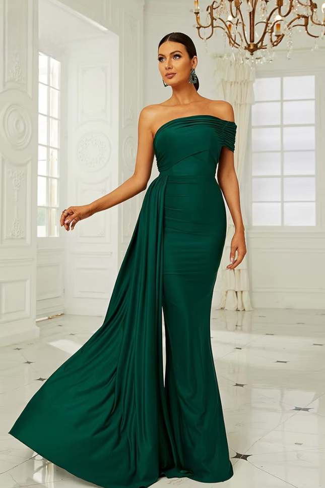 Robe drapée verte - Robe Addict