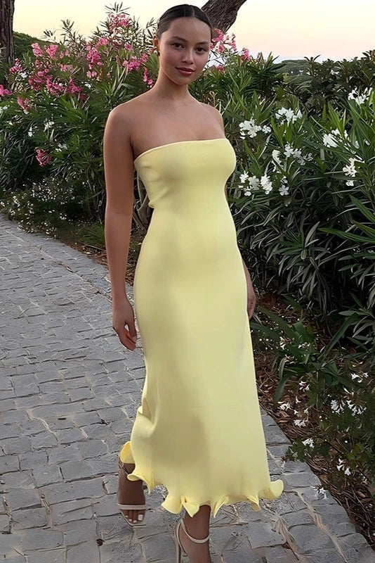 Robe droite jaune - Robe Addict