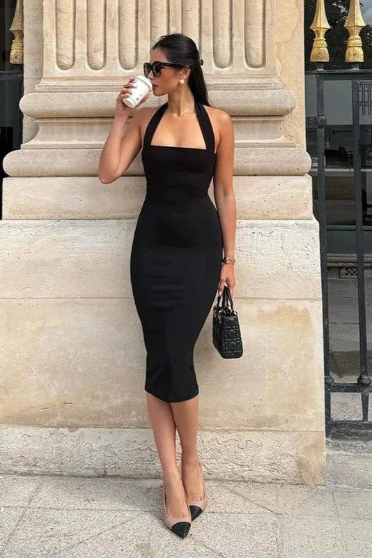 Robe droite noire chic - Robe Addict