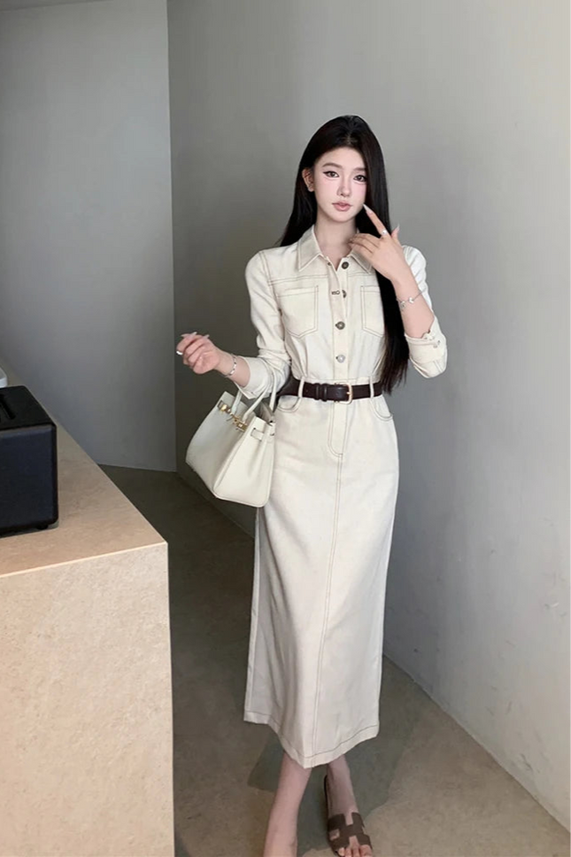 Robe en jean blanc - Robe Addict