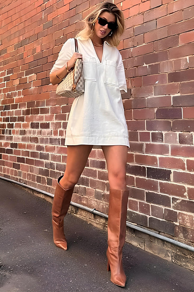Robe en jean blanche - Robe Addict