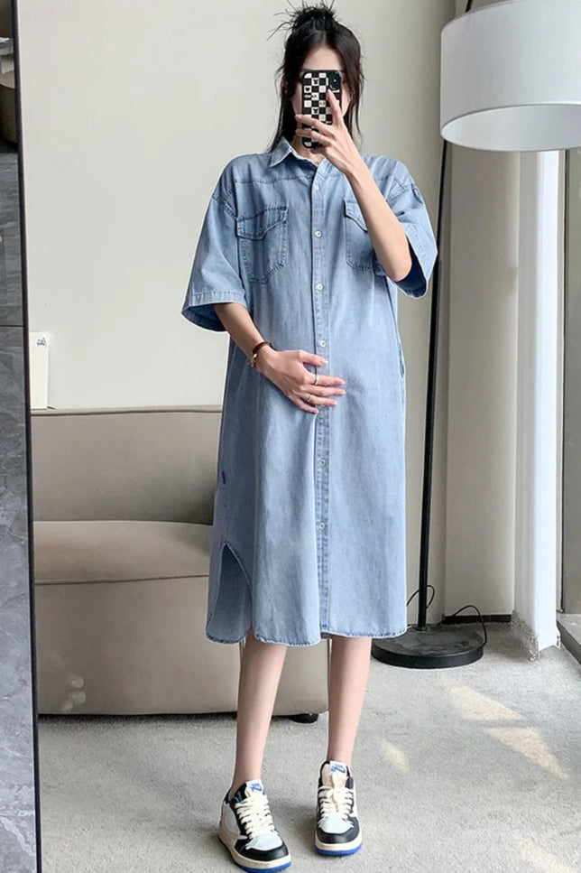 Robe en jean grossesse - Robe Addict