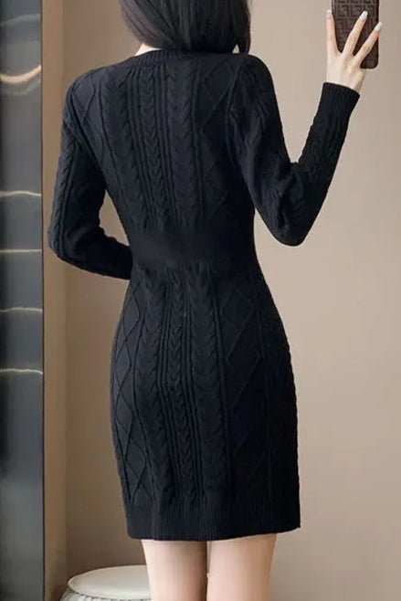 Robe en laine noire - Robe Addict