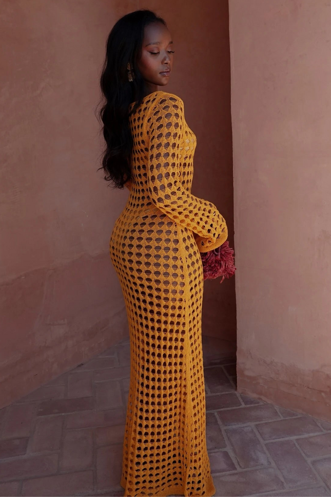 Robe en maille orange - Robe Addict