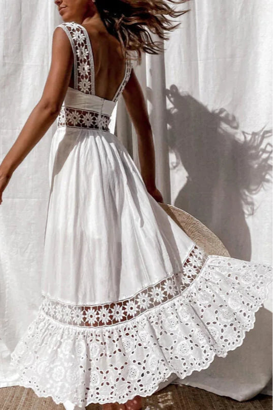 Robe blanche femme pour bapteme - Robe Addict