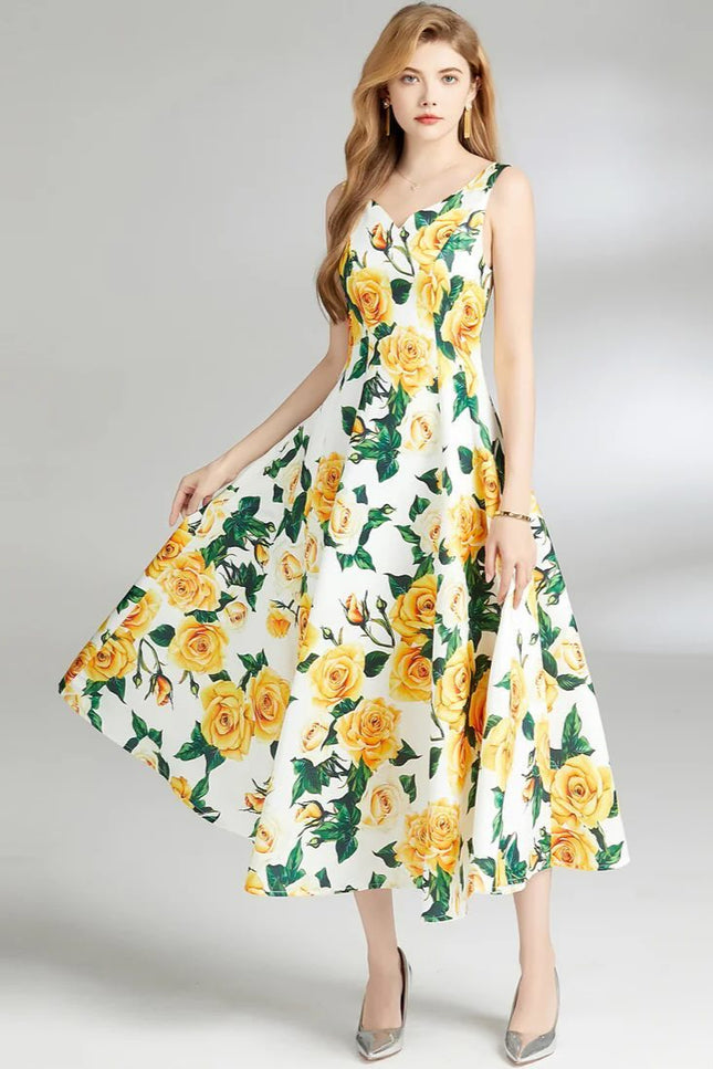 Robe fleurs jaunes - Robe Addict