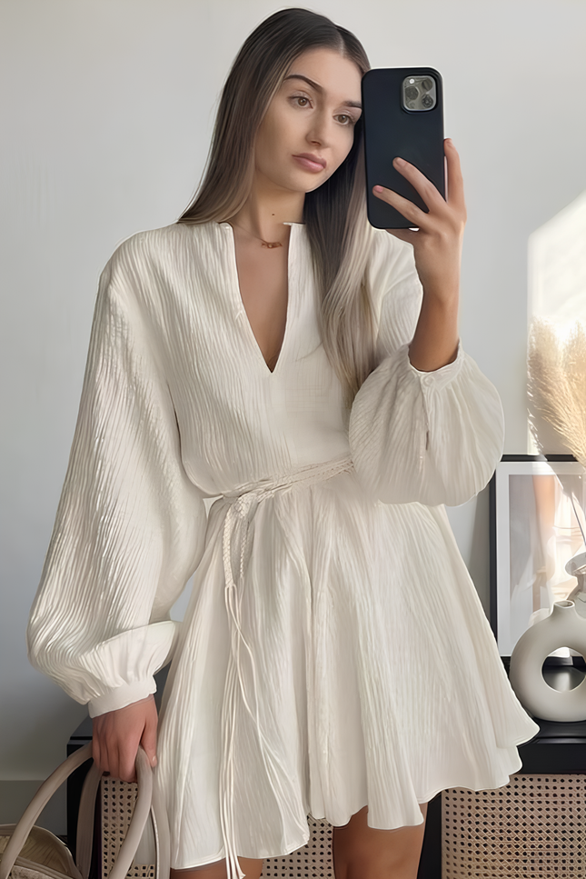 Robe gaze de coton beige - Robe Addict