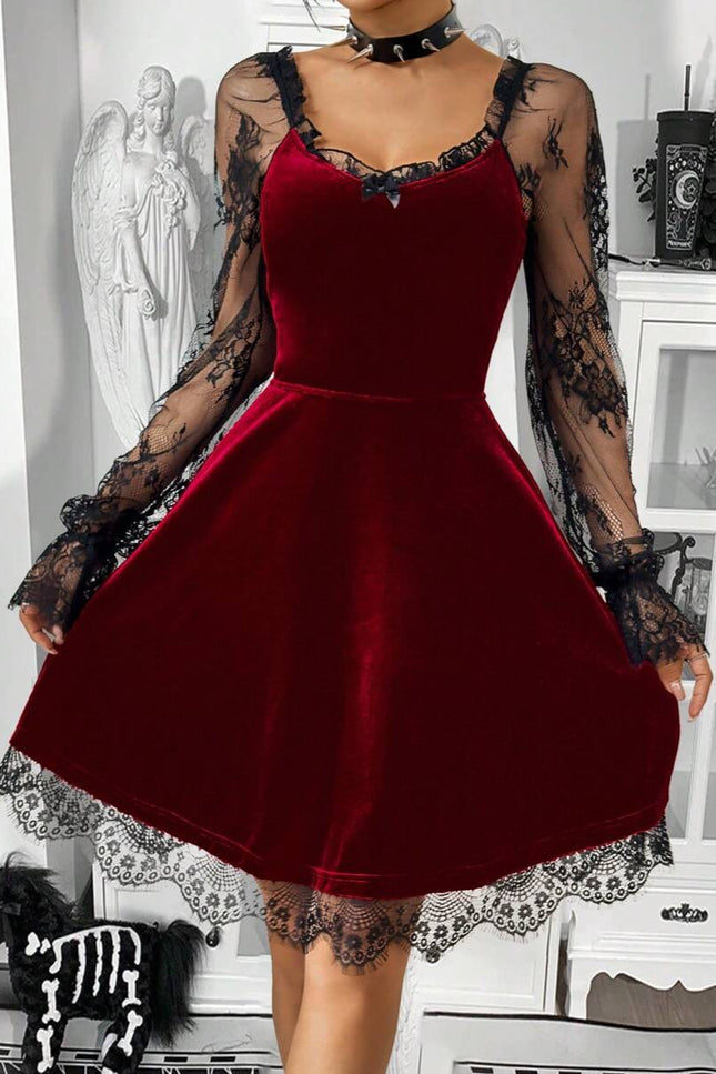 Robe gothique rouge et noir - Robe Addict