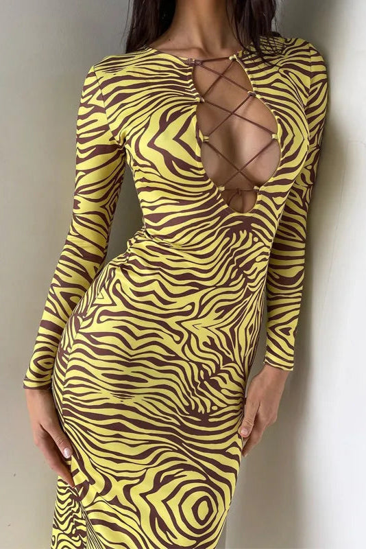 Robe jaune et noire - Robe Addict